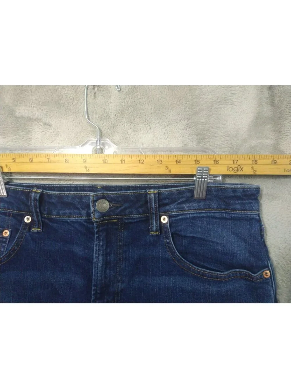 American Eagle Jeans Mens 36x32 Blue Denim Athletic Airflex Stretch Dark Wash - Picture 3 of 10